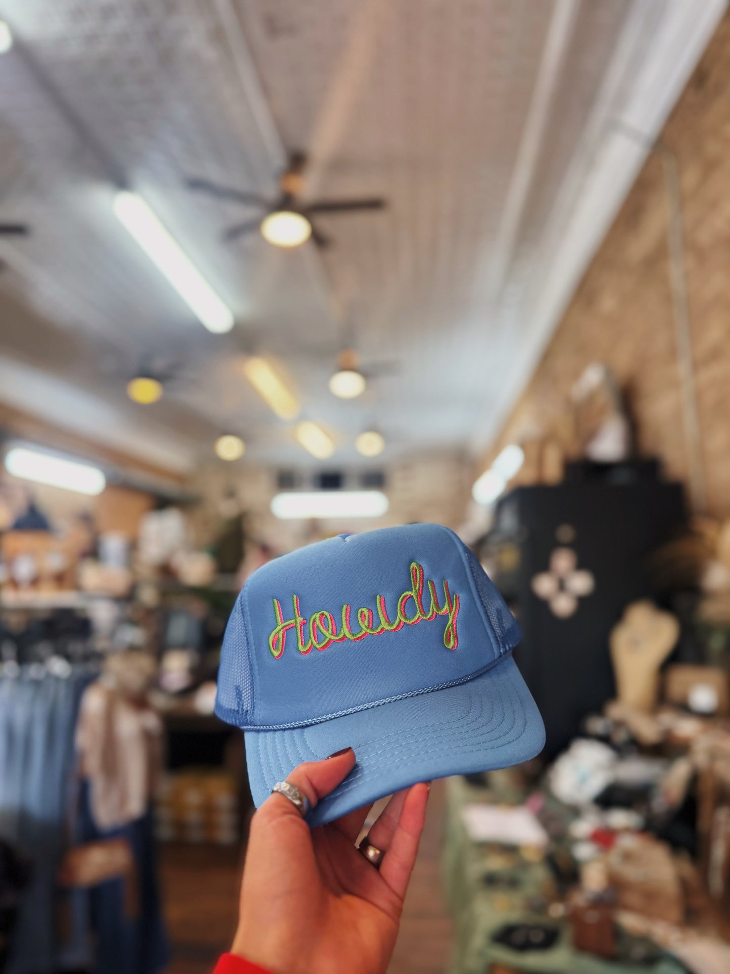 Howdy Embroidered Trucker Hat