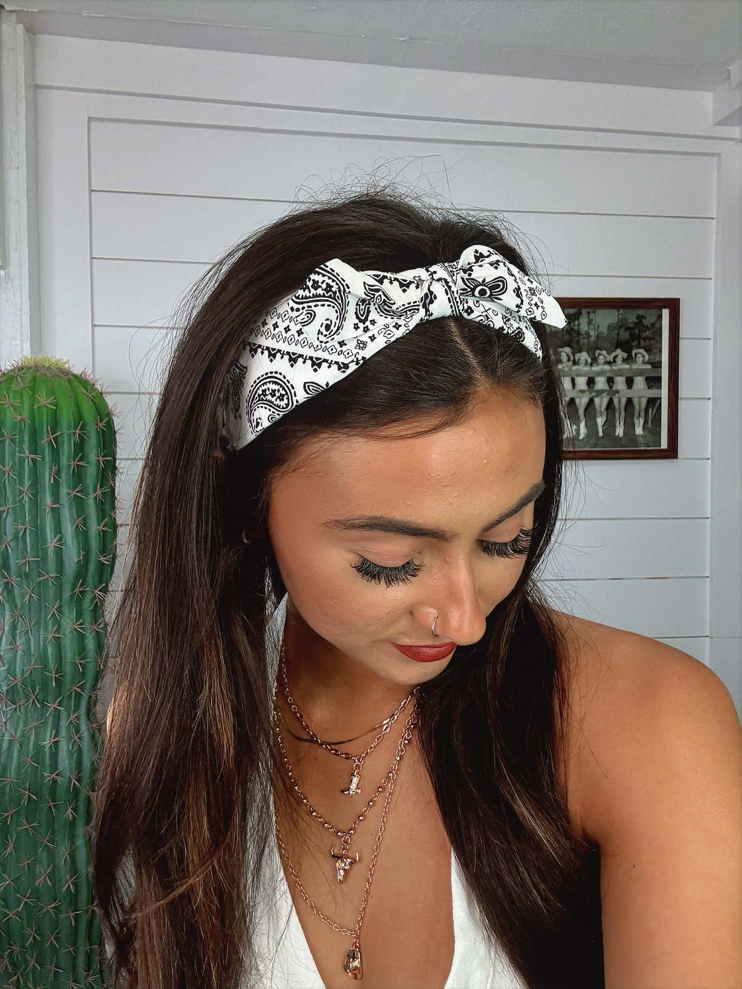 Blanco Paisley Headband