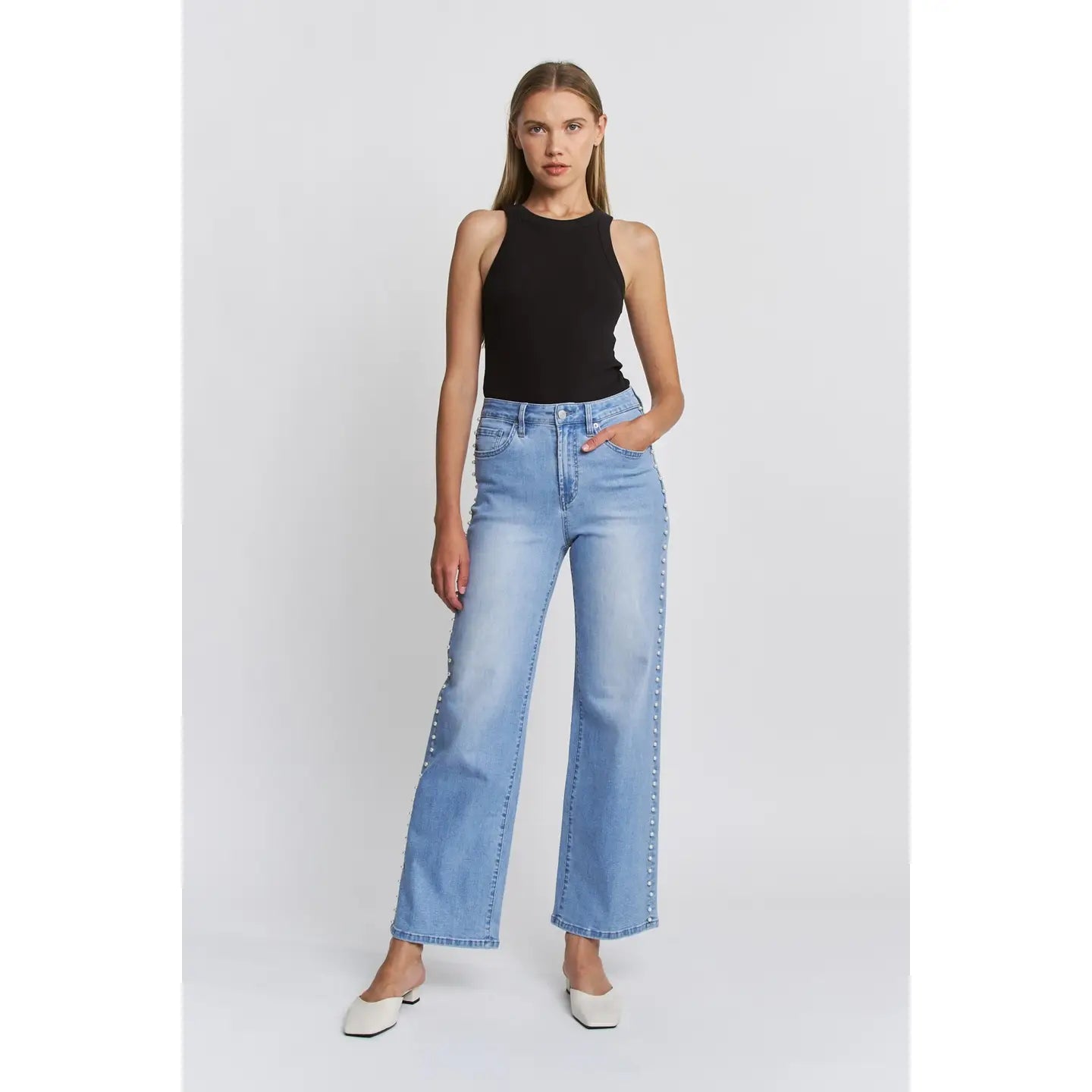 Pearls On Display Jeans