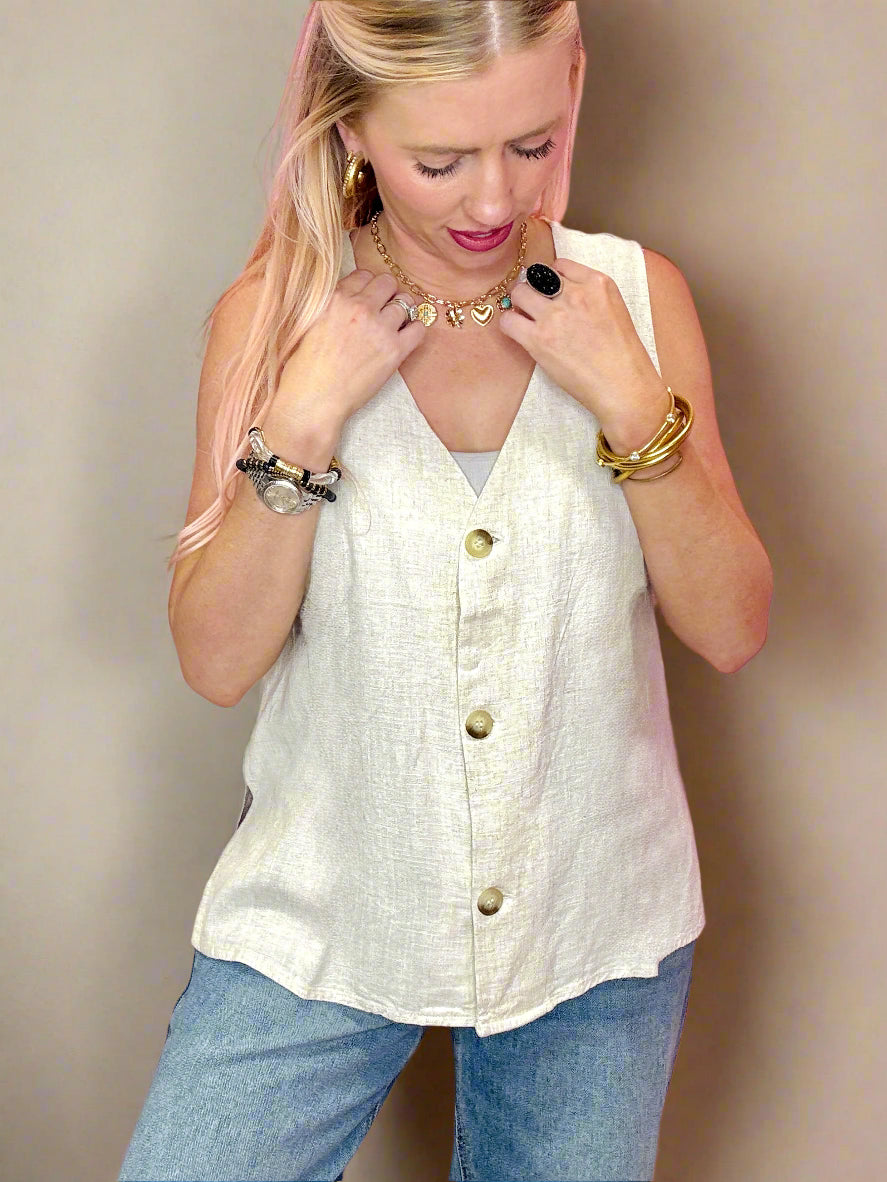 Easy Breezy Linen Vest