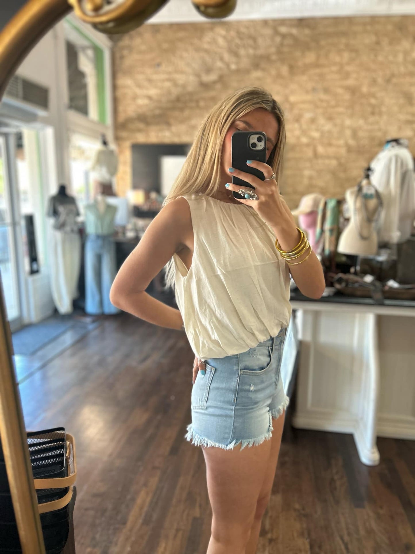 The Riley Bubble Hem Top