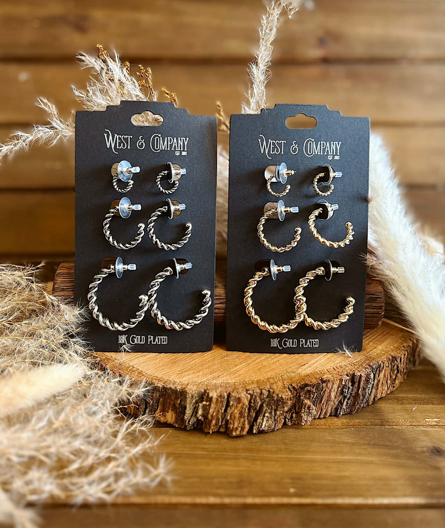The Burnished Twist Hoop Set