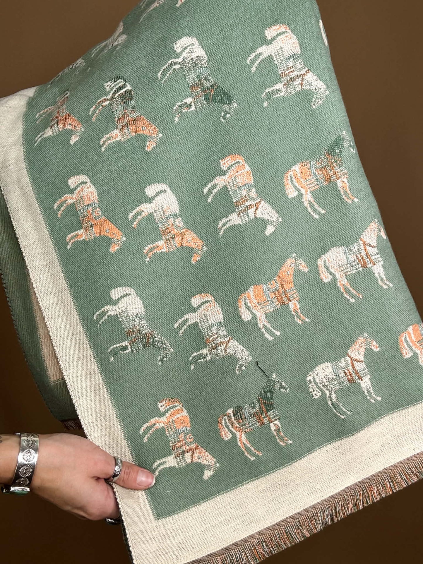 Winter Horses Western Scarf