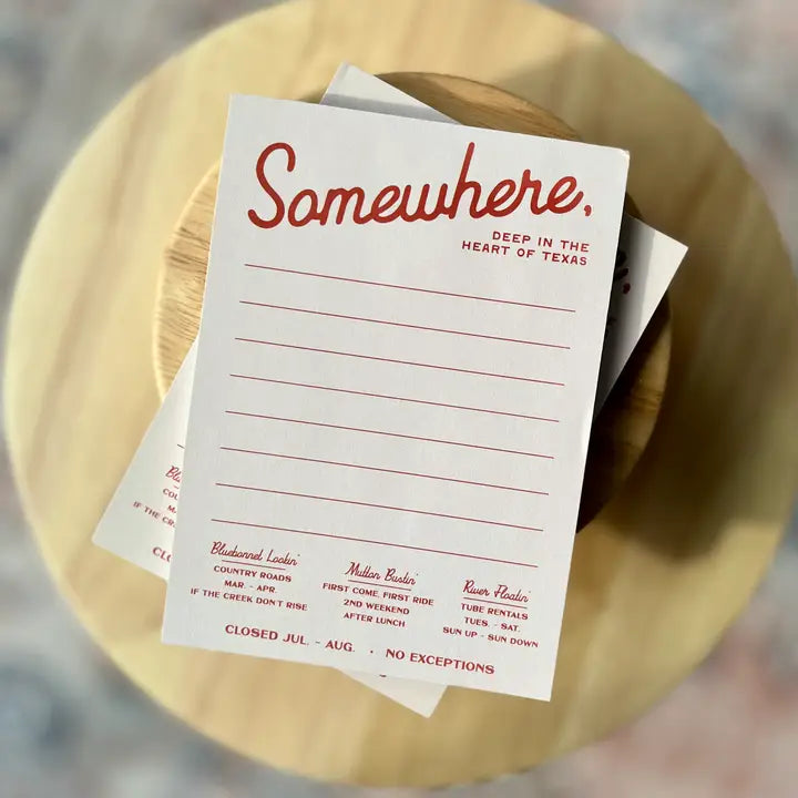 Somewhere Texas Notepad