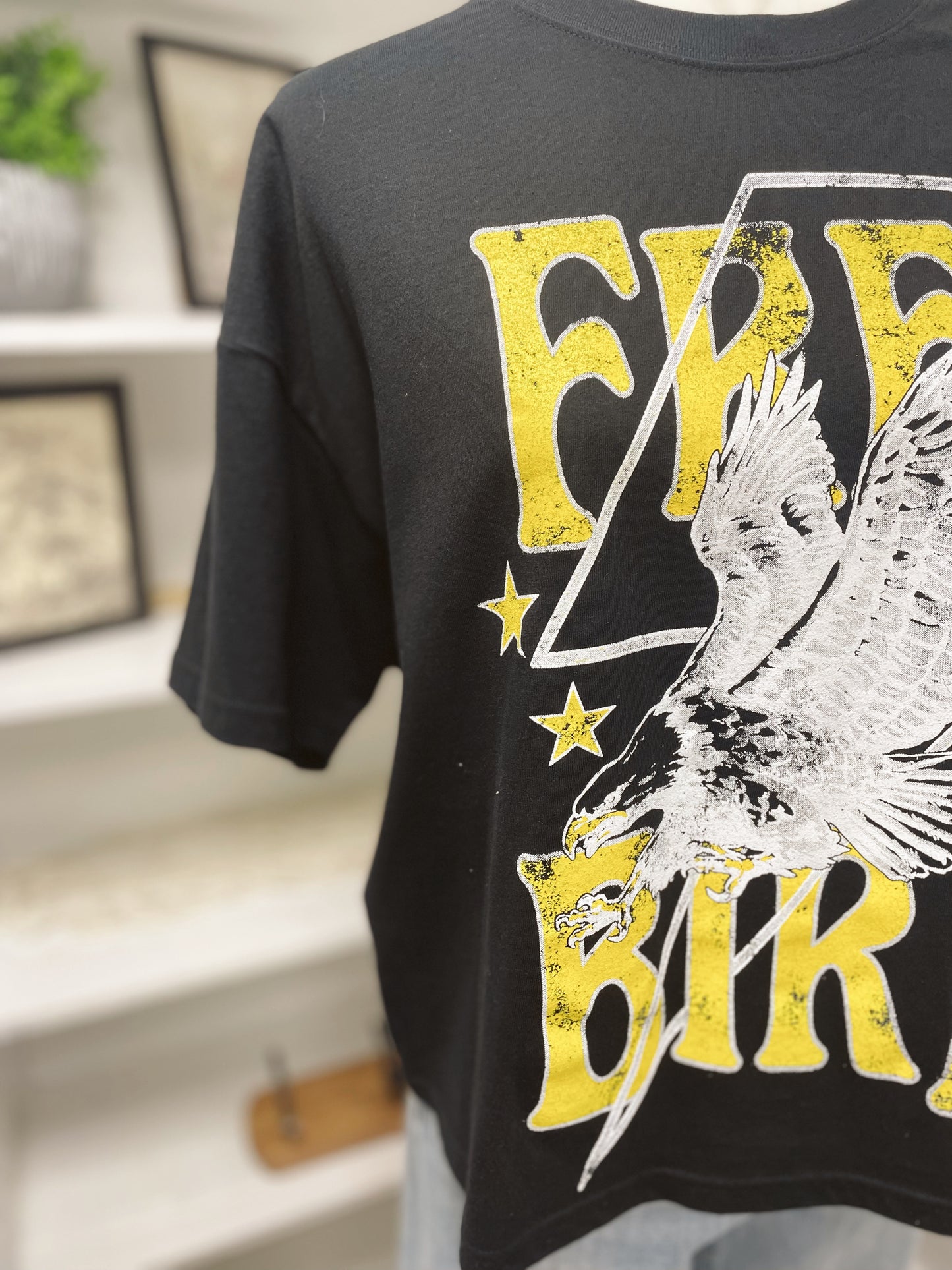 Free Bird Eagle Star Thunder Crop Tee