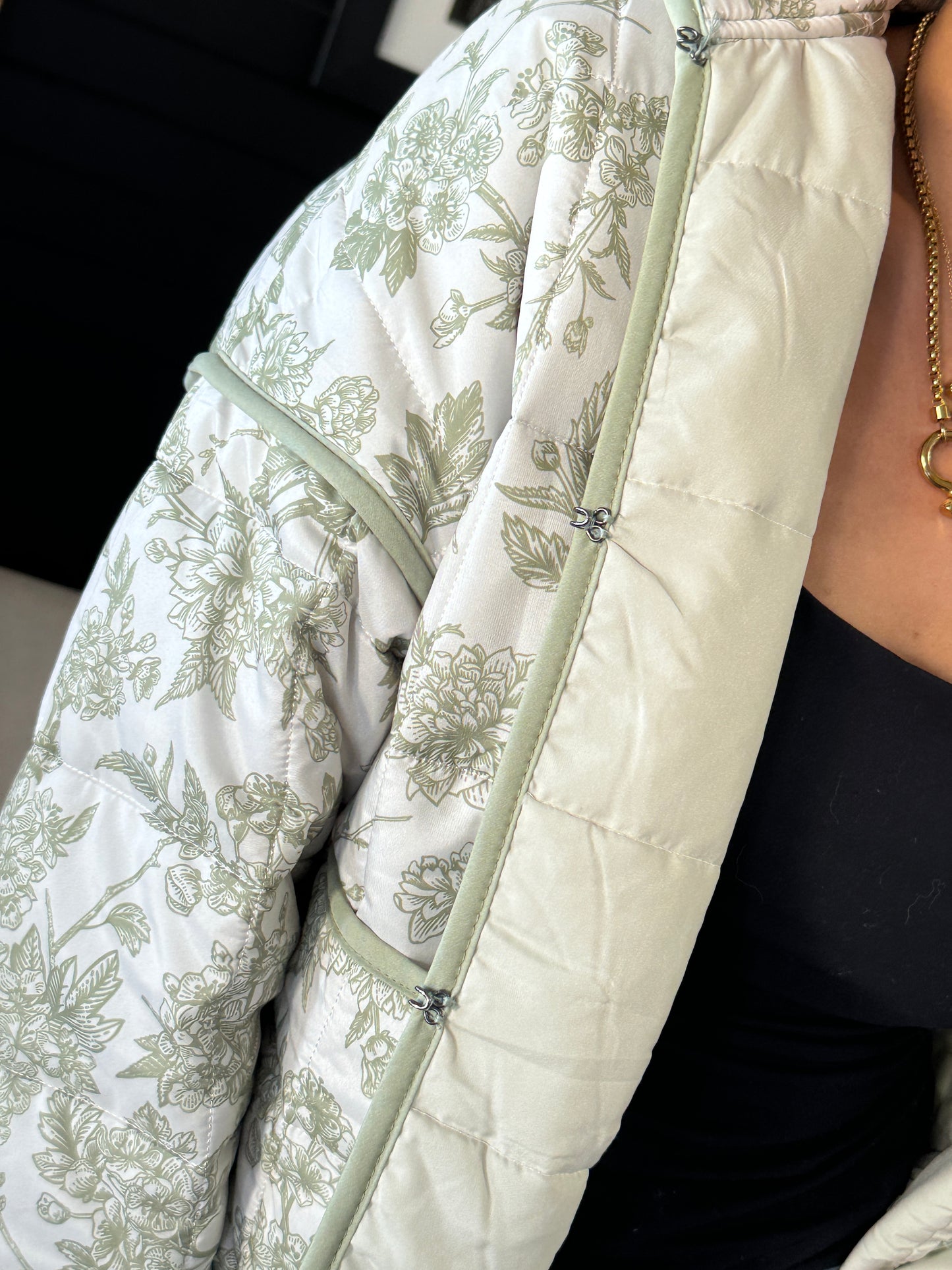 Ashlee's Sage & Beige Quilted Jacket