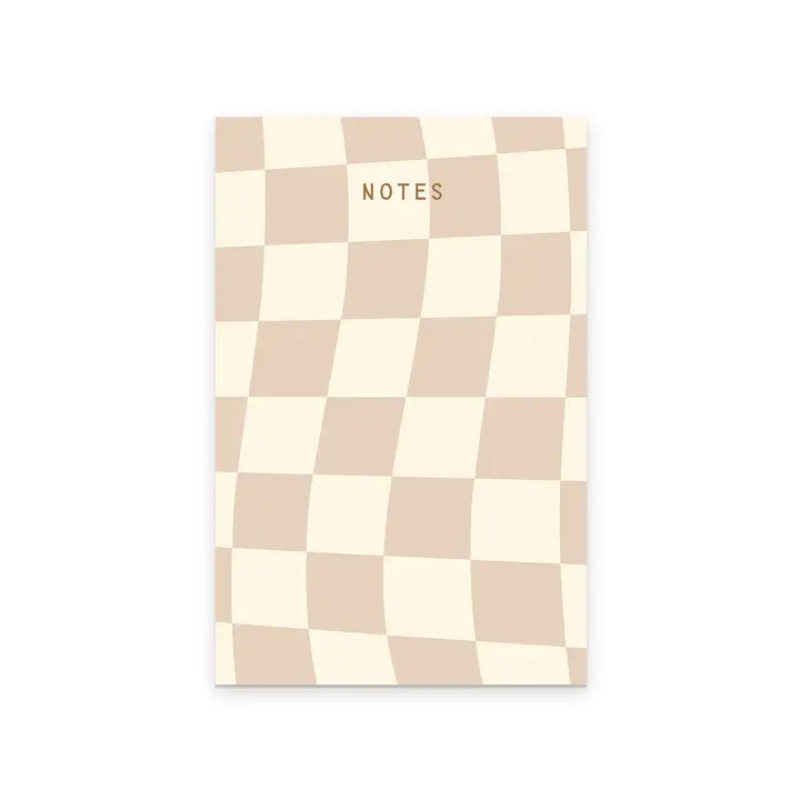 Cream Checkered Notepad