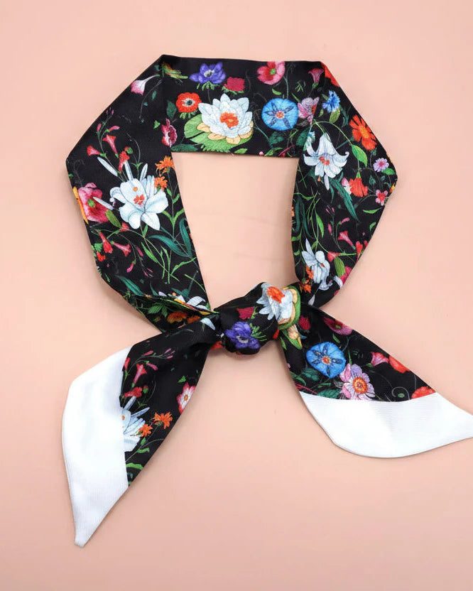 Soft Silky Floral Flowers Scarf