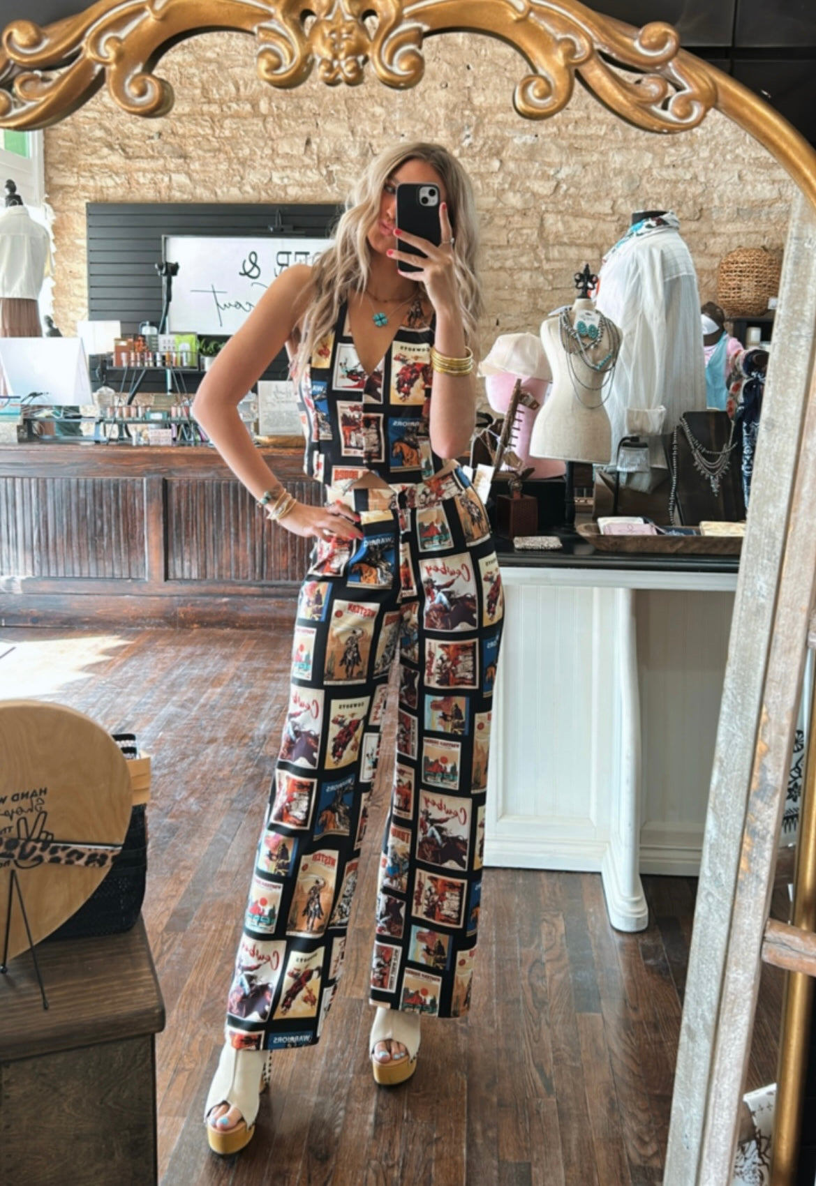 Western Cowboy Stamps Pants