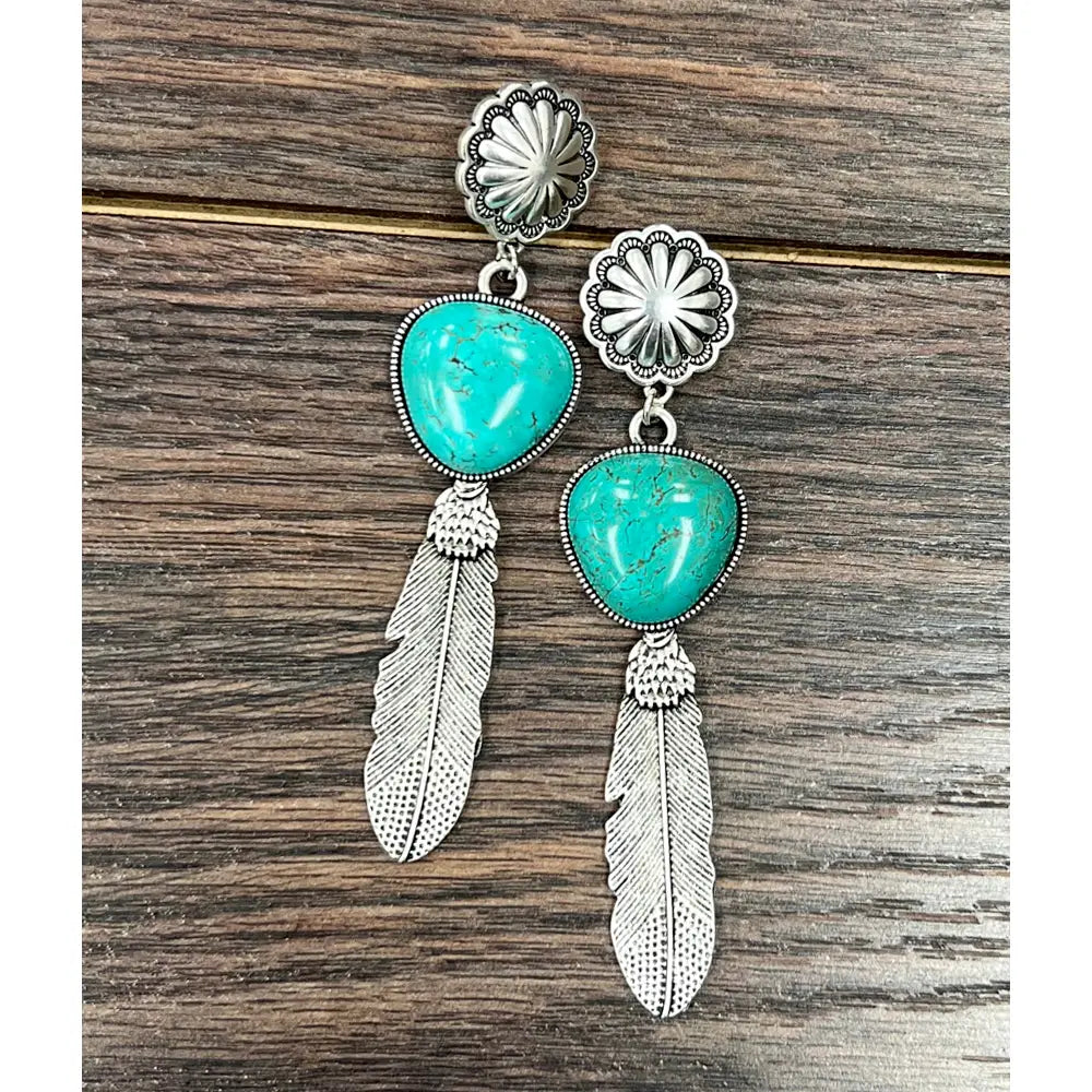Desert Sky Feather Statement Earrings