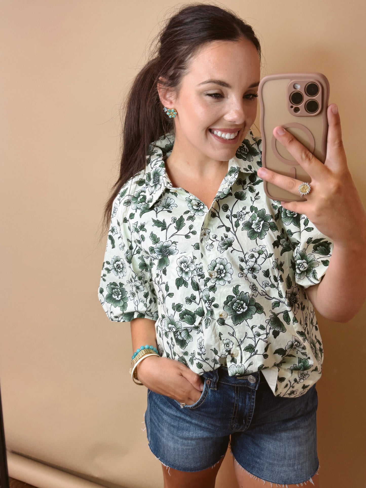 Emerald Lush Floral Top