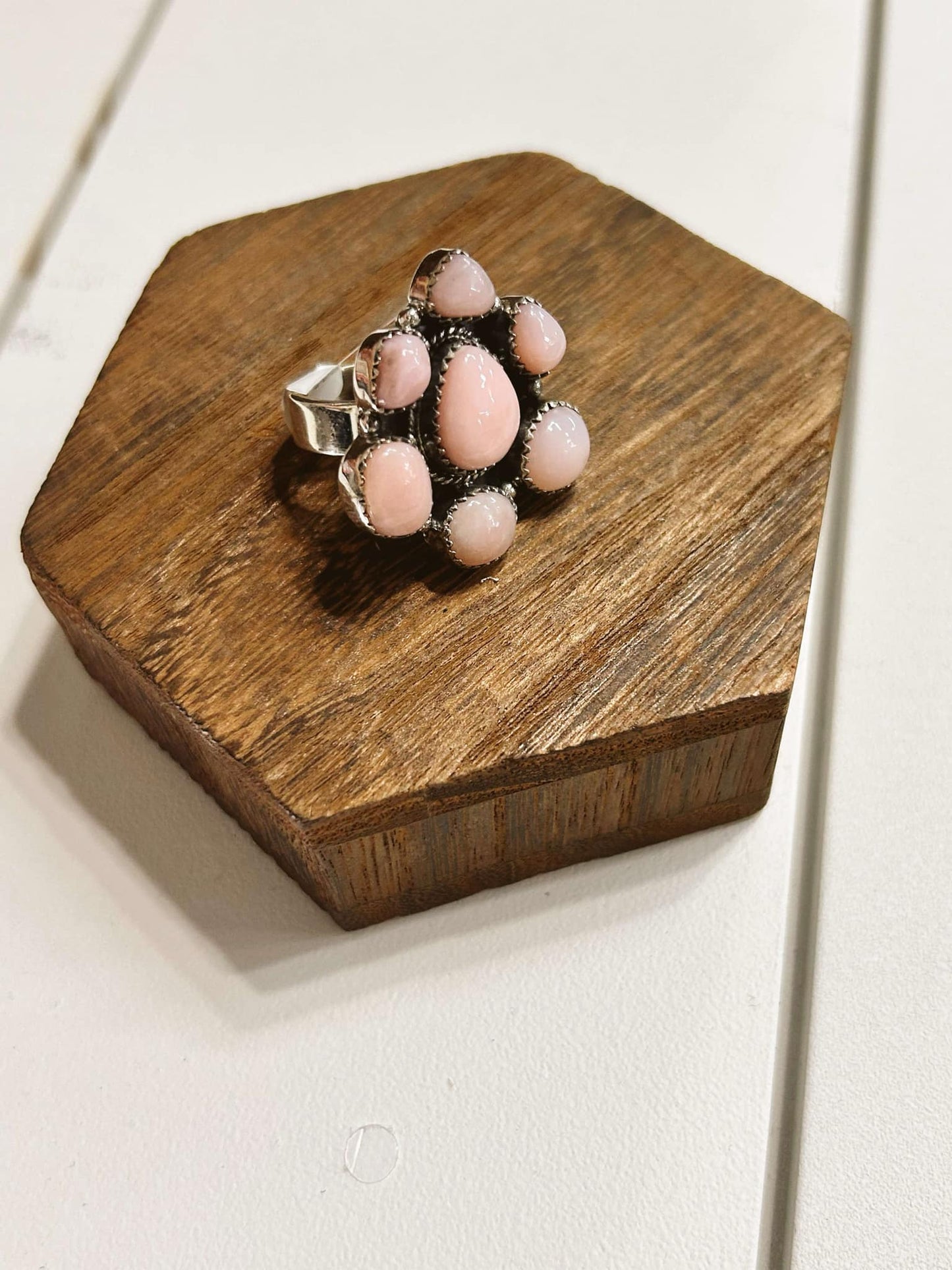 Authentic Pink Opal Adjustable Ring