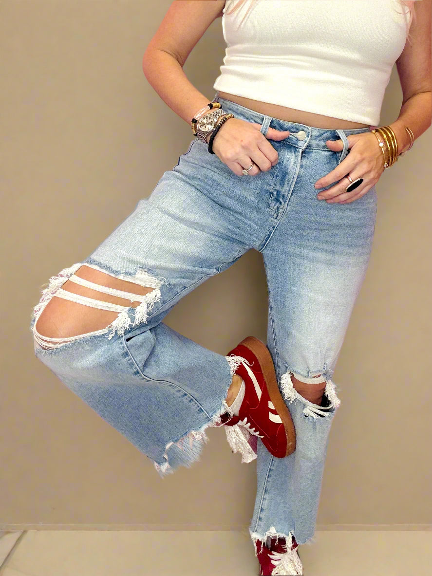 90's Vintage Crop Jeans