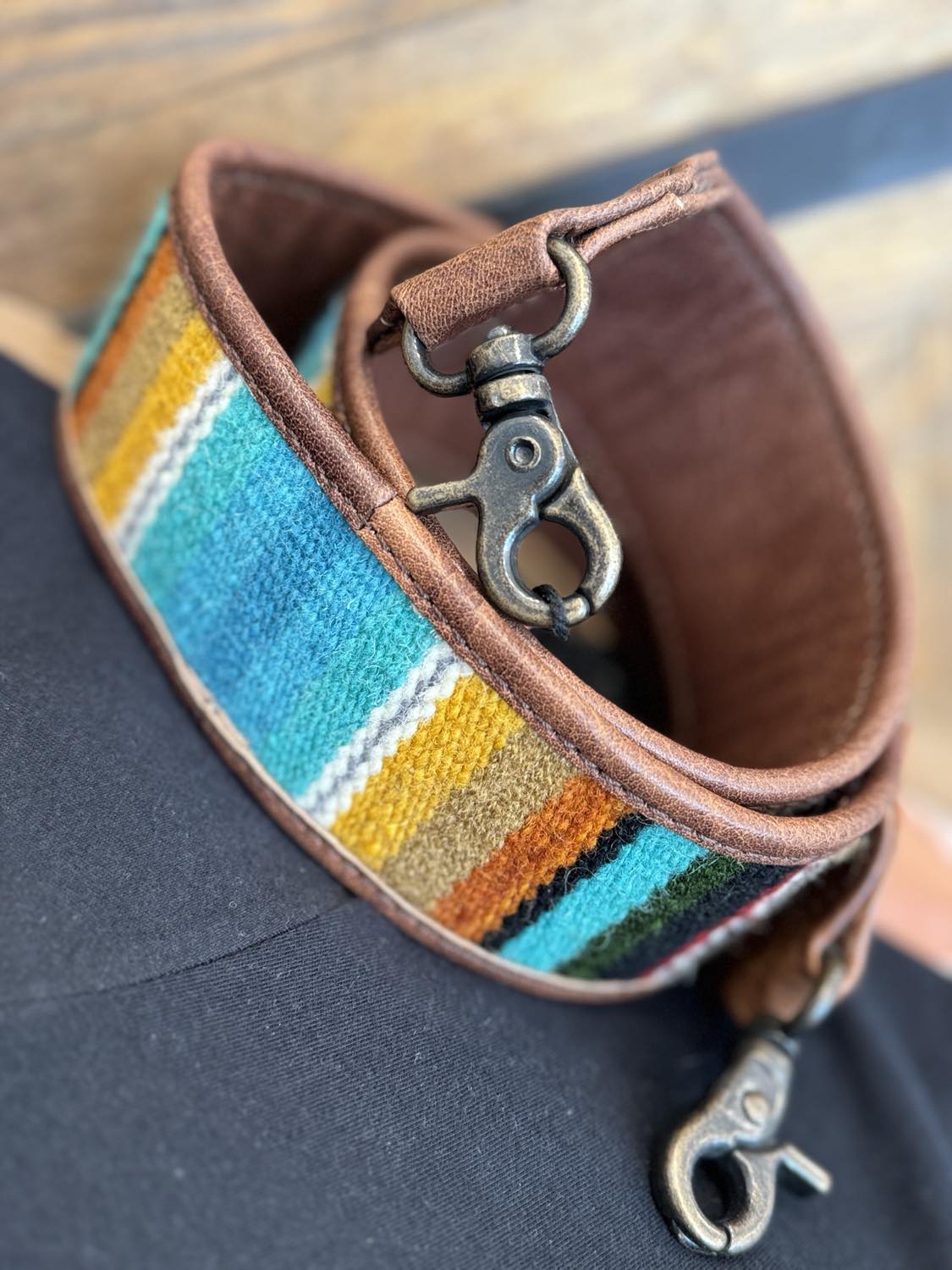 Saddle Blanket Genuine Leather Crossbody Handle Strap
