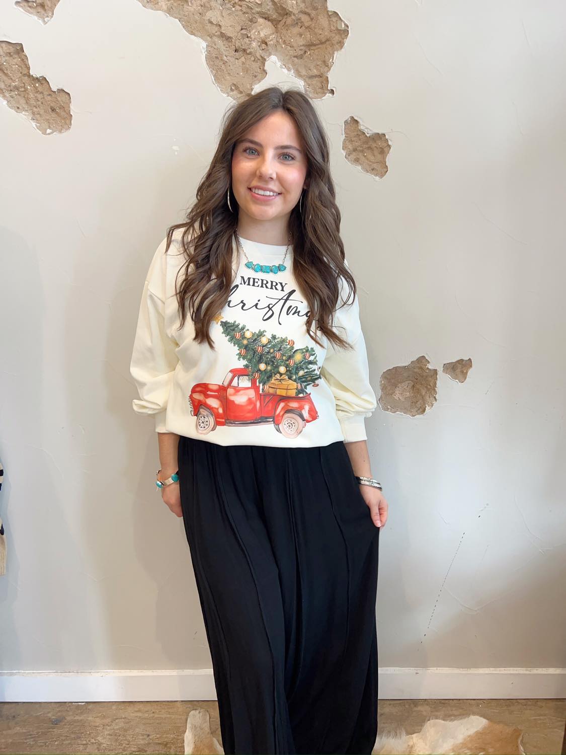 Merry Christmas Red Truck Sweater