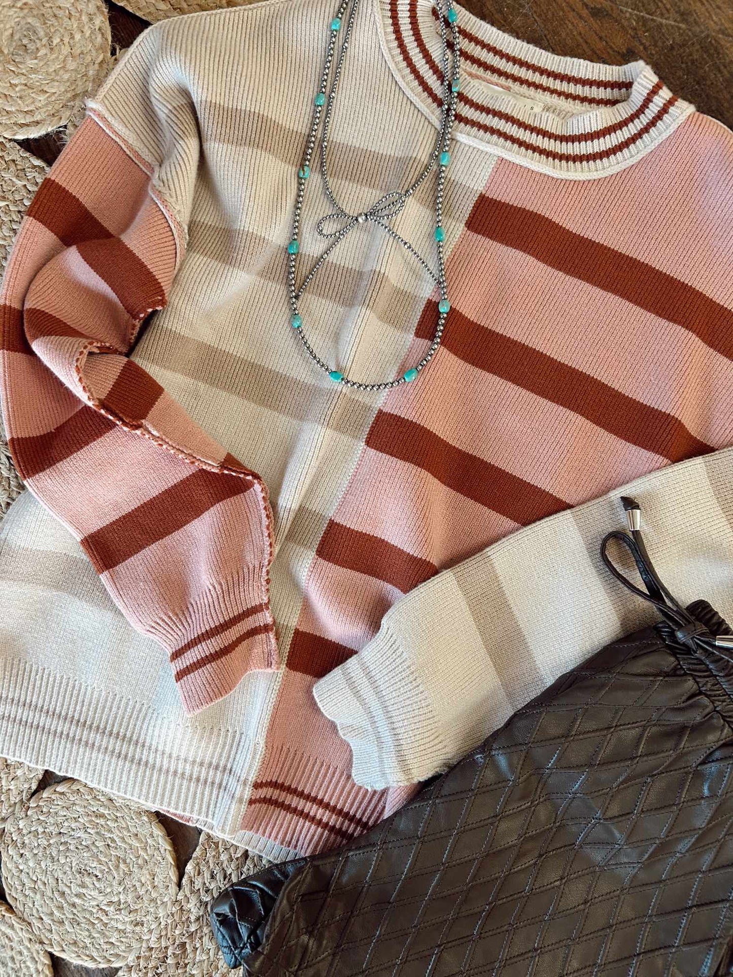 Color Block Oversized Knit Sweater
