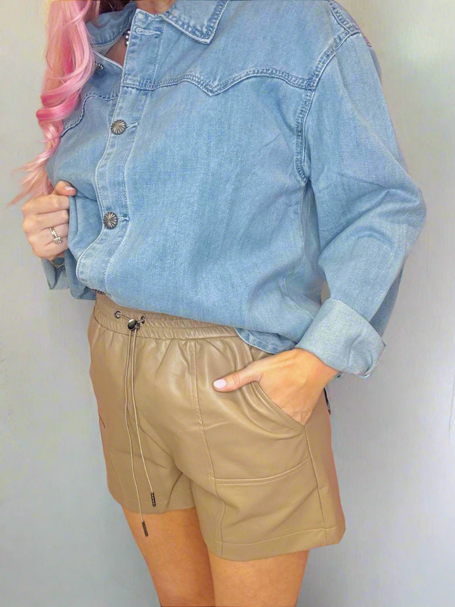 The Pheonix Faux Leather Shorts