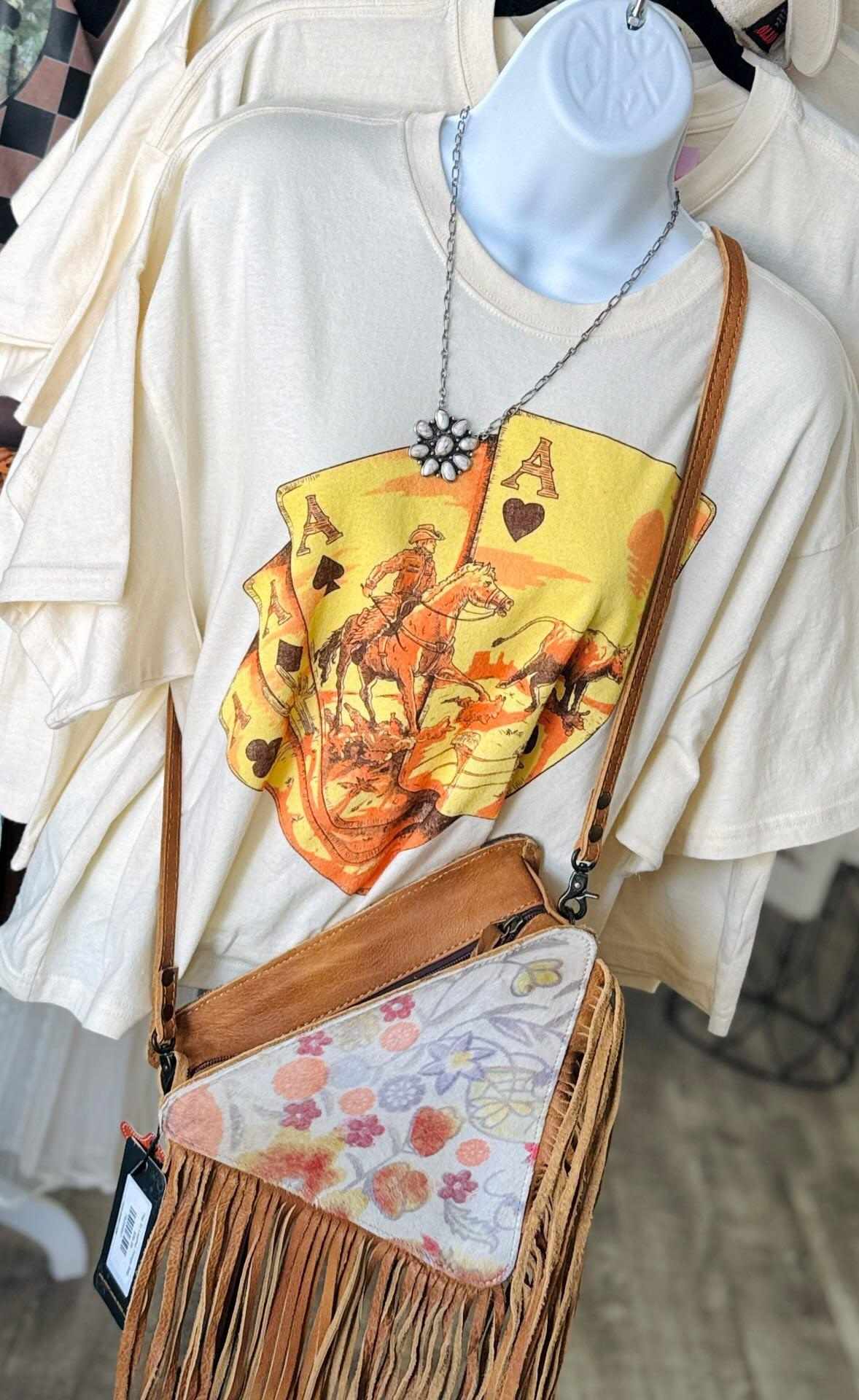 Cowboy Ace Playing Cards Graphic Crop Tee