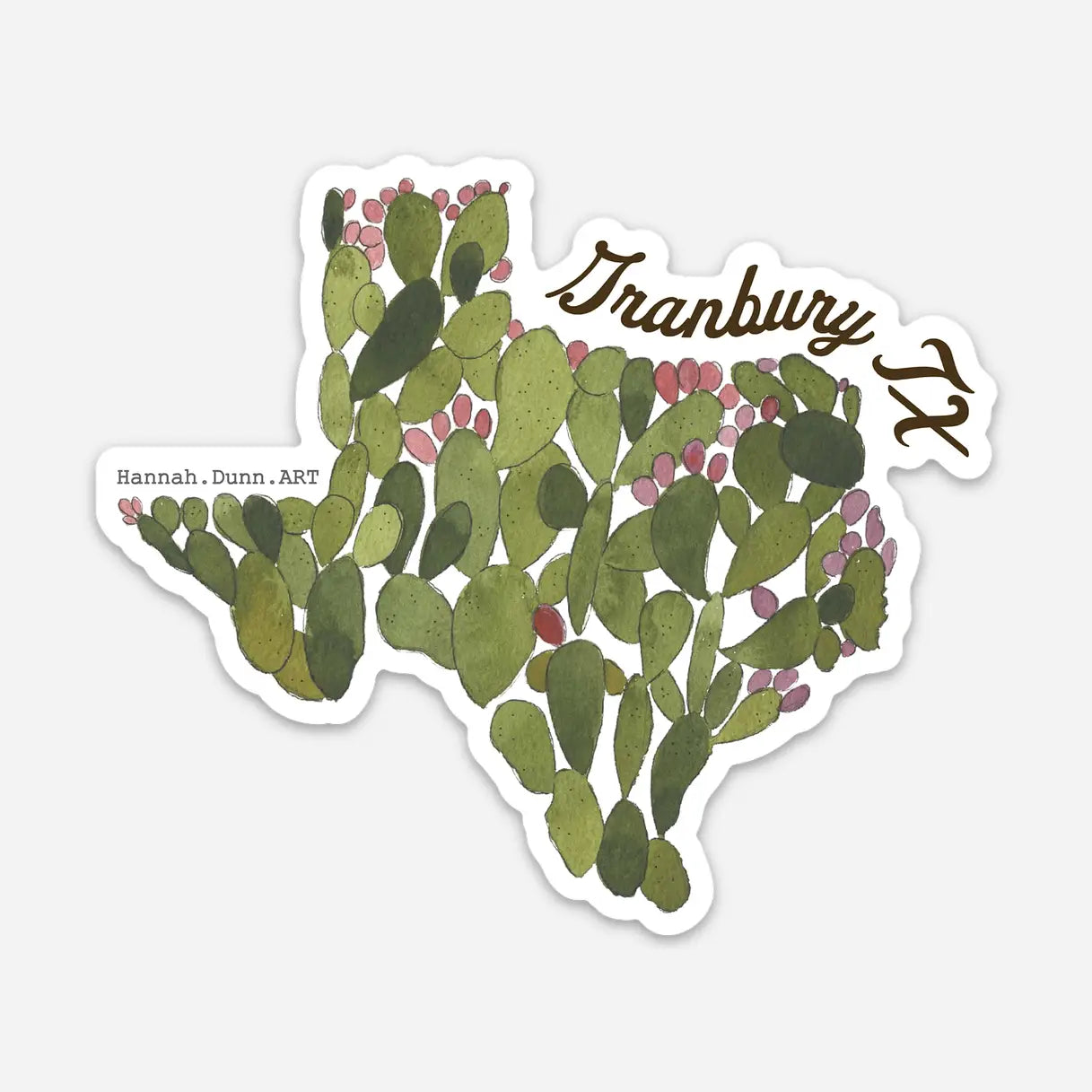 Granbury Texas Prickly Pear Sticker