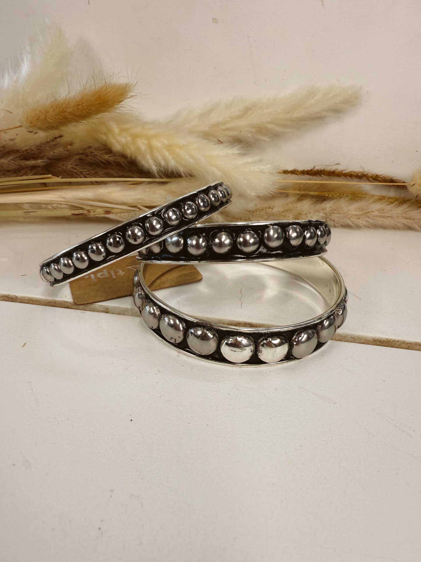 Western Bubble 3 Bangle Bracelet Set