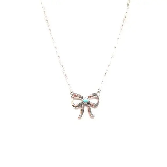 Western Turquoise Bow Necklace