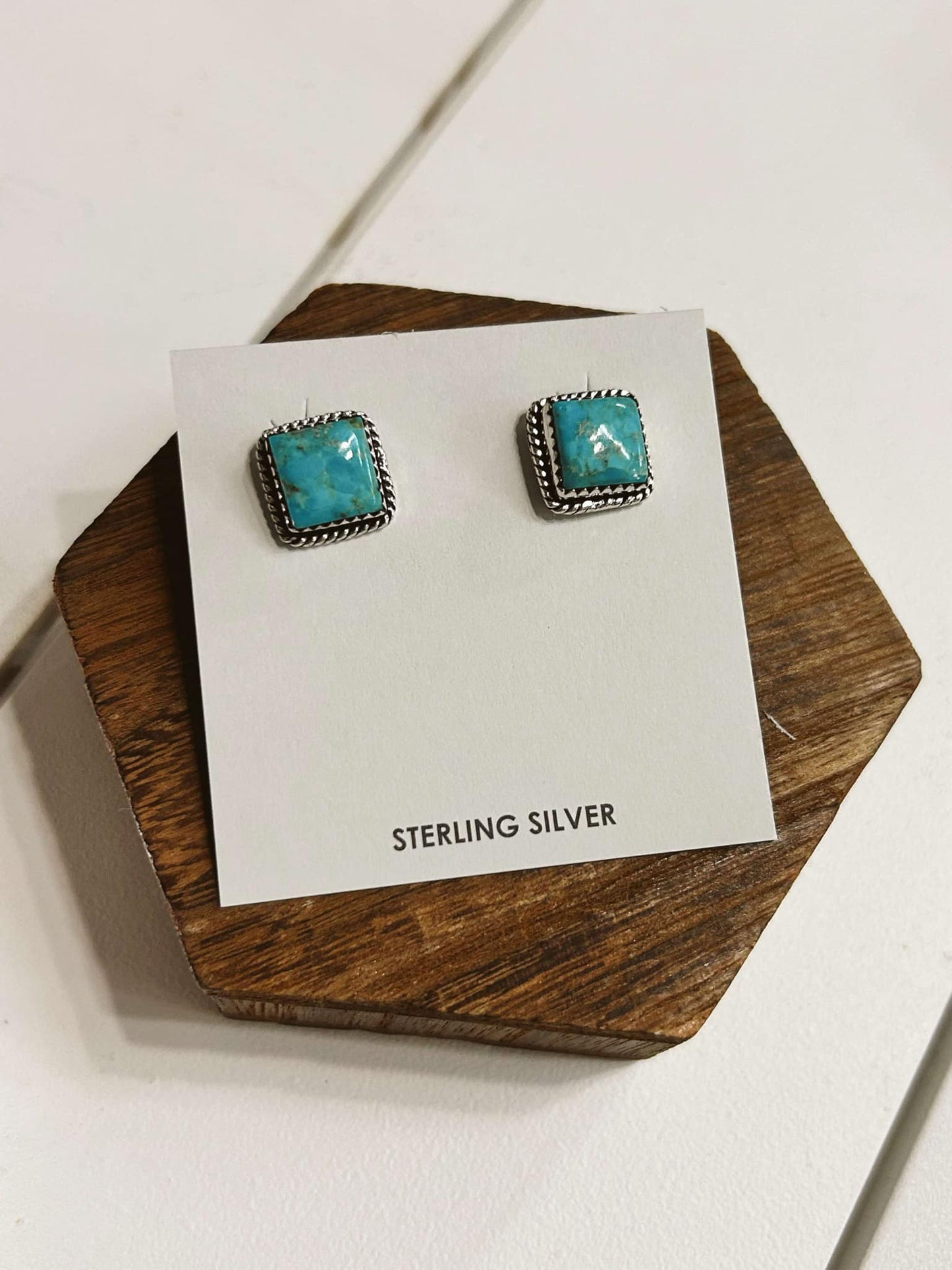Authentic Sterling Silver Square Studs