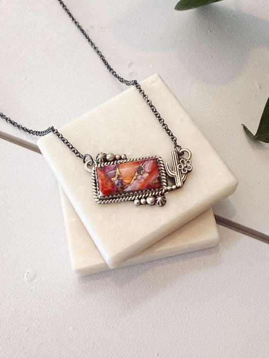 Authentic Cactus Rose Sterling Silver Necklace #322