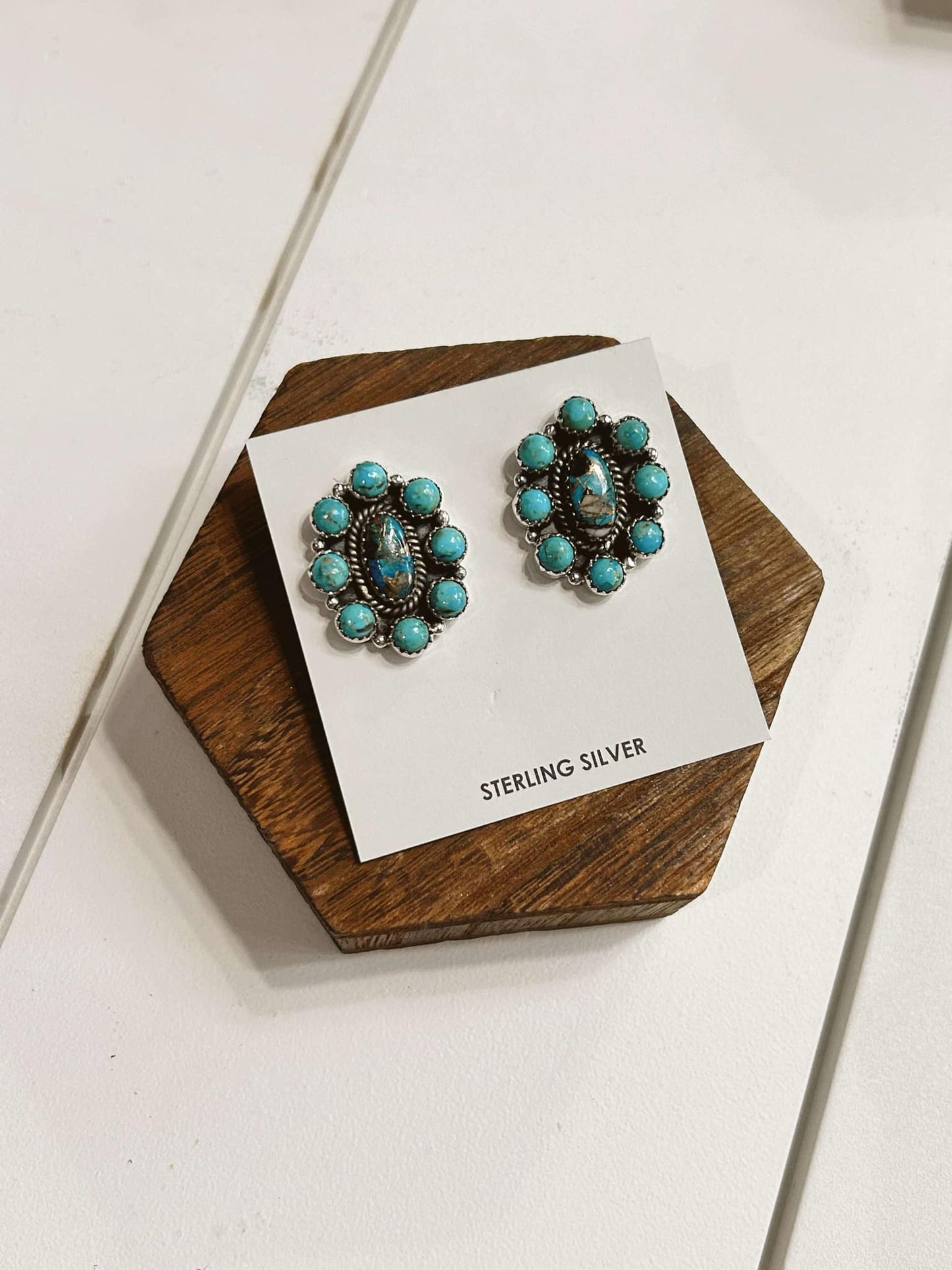 Authentic White Buff Turquoise Earrings