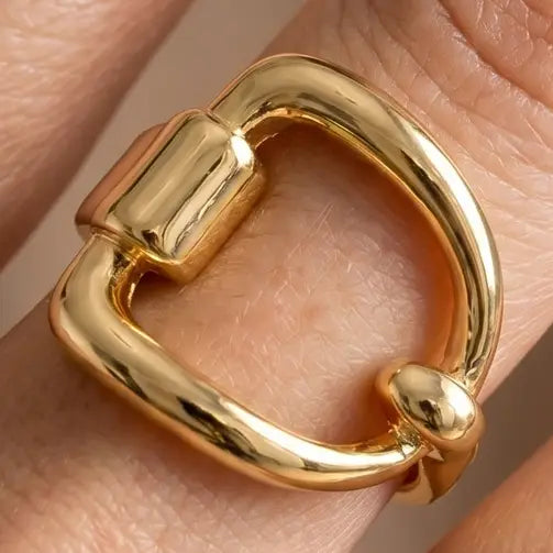 Golden Glow Buckle Ring