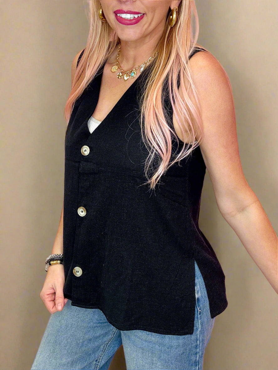 Easy Breezy Linen Vest