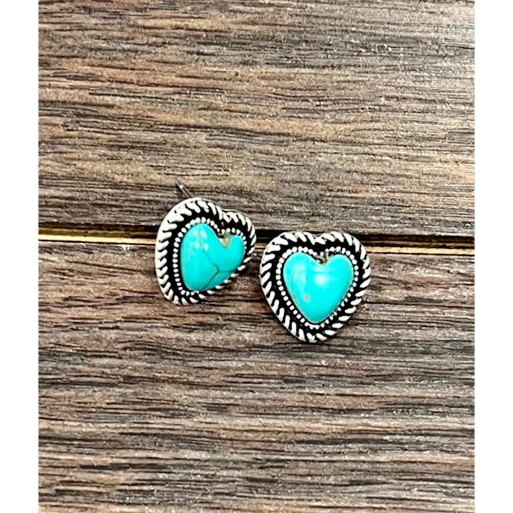 Rustler Romance Heart Earrings