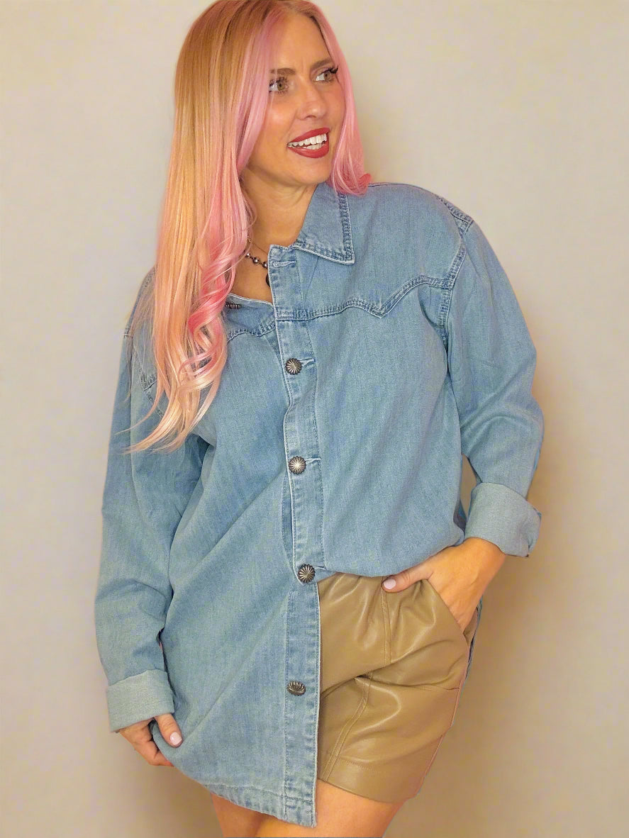 The Homesteader Denim Button Up