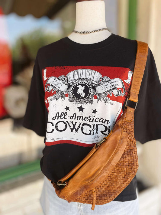 All American Cowgirl Crop Tee