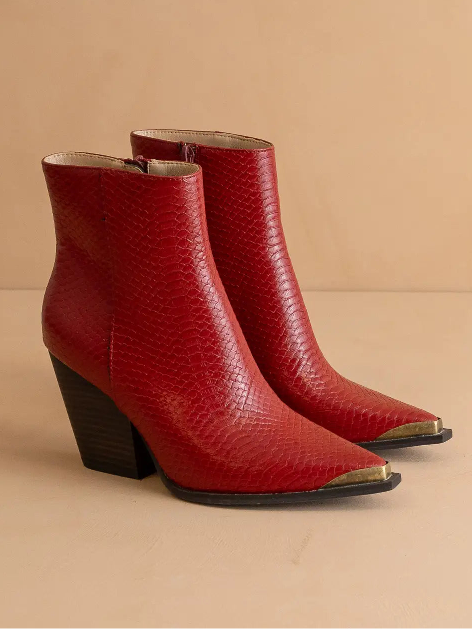 The Frankie Red Bootie