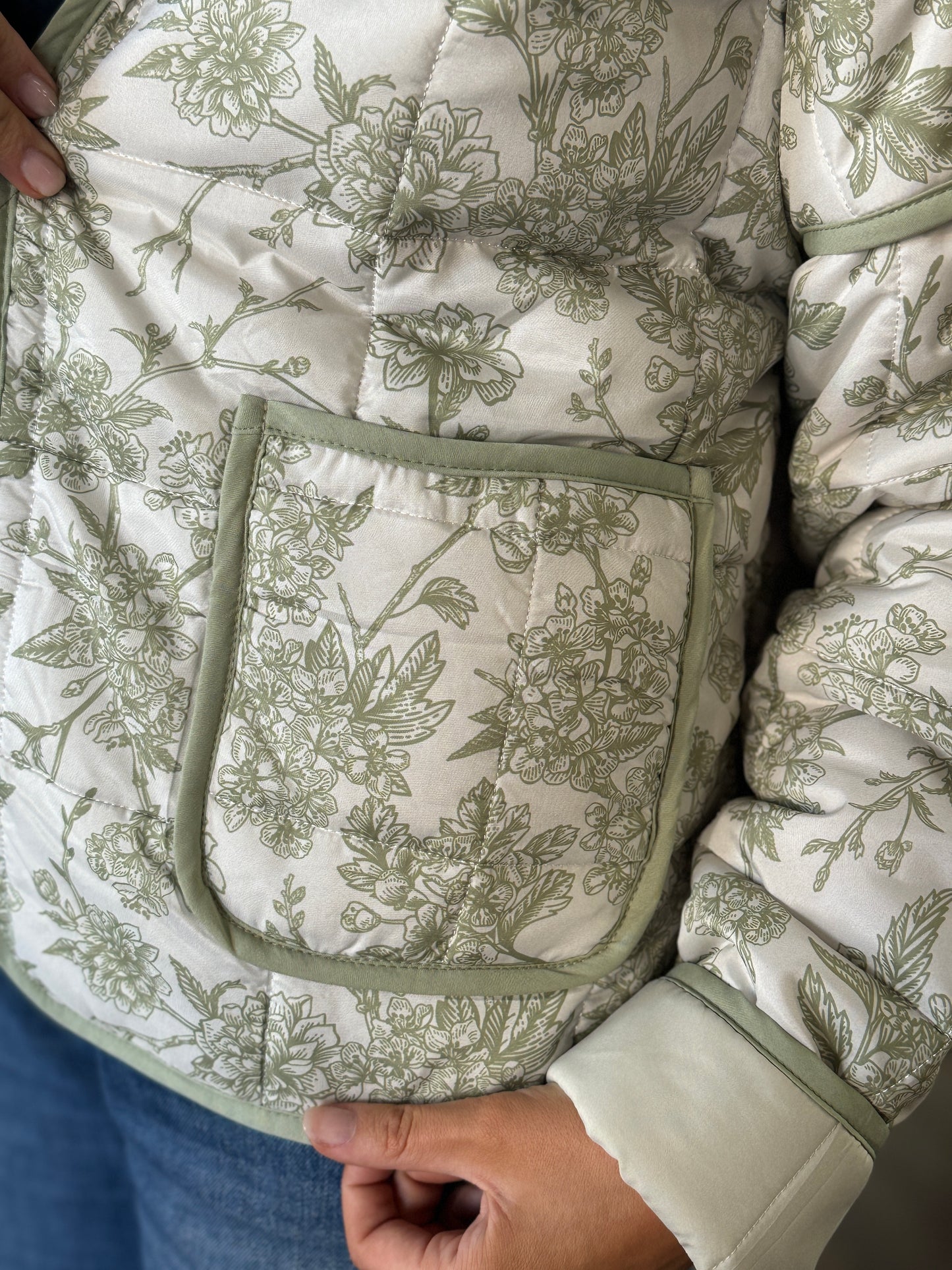 Ashlee's Sage & Beige Quilted Jacket