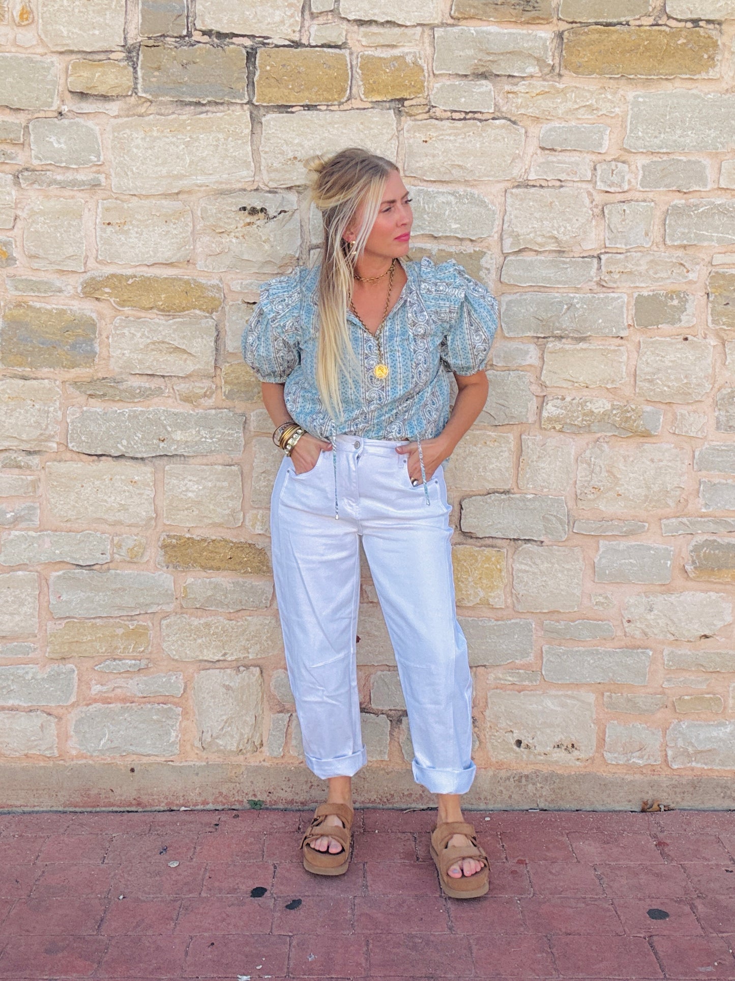 Powdered Perfection Paisley Top