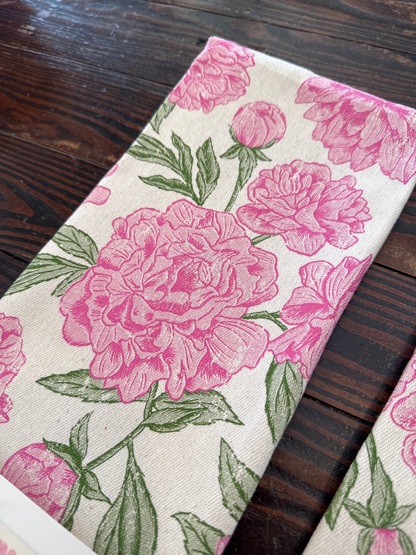 Peony Pattern Kitchen Towel