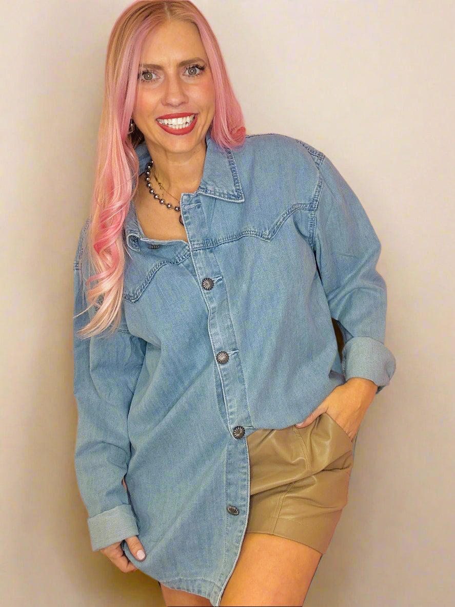 The Homesteader Denim Button Up