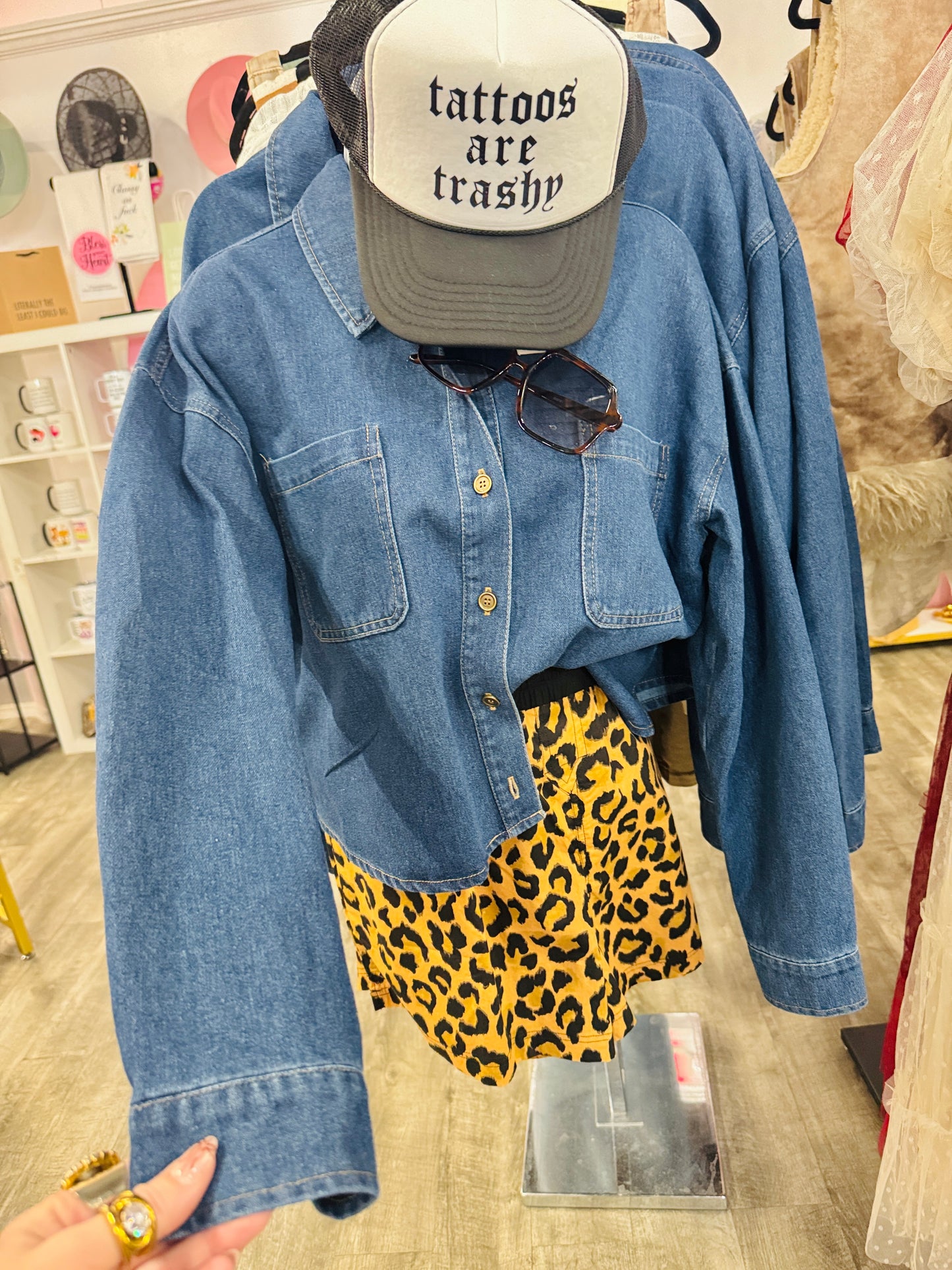 The Serena Cropped Denim Shacket