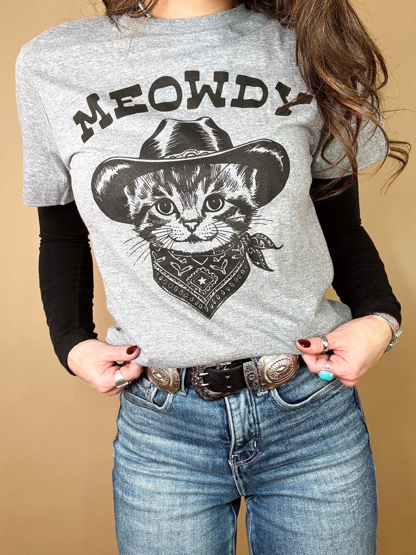 Meowdy Cowboy Cat Graphic Tee