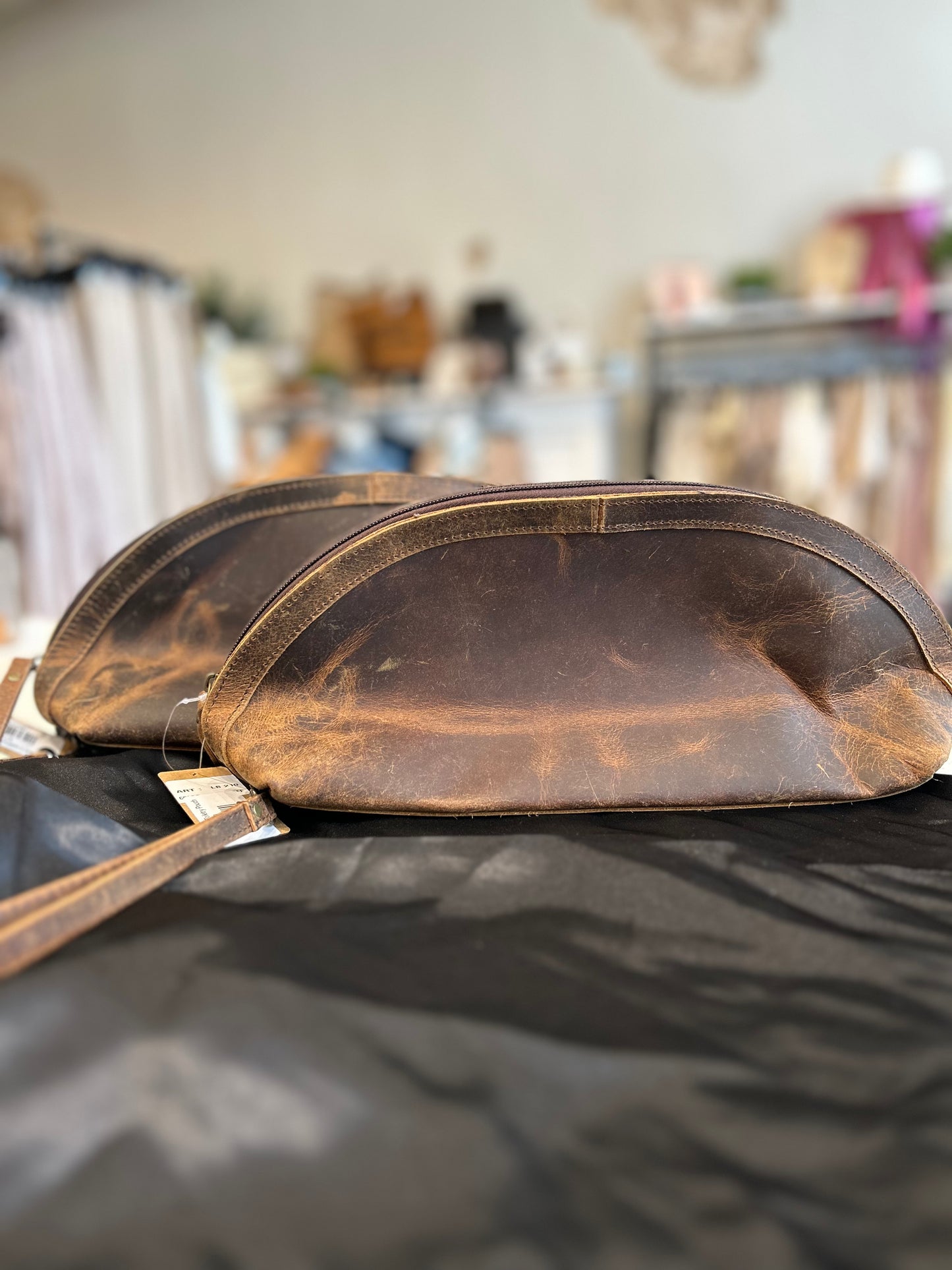 Waxed Leather Toiletry Pouch