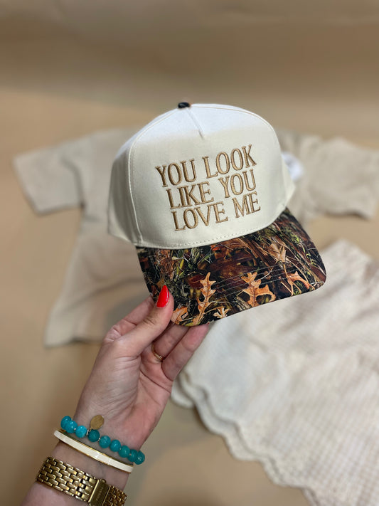 You Look Like You Love Me Camo Trucker Hat