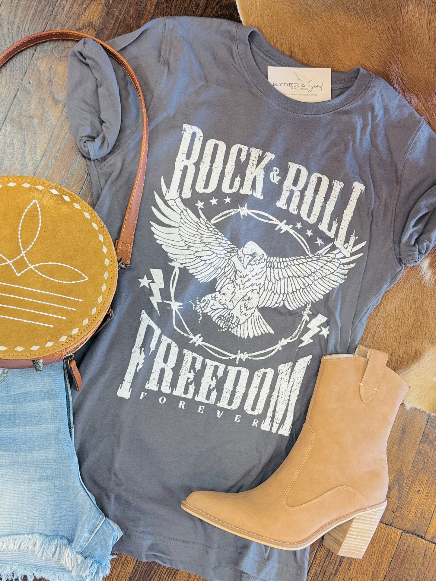 Rock & Roll Freedom Eagle Graphic Tee