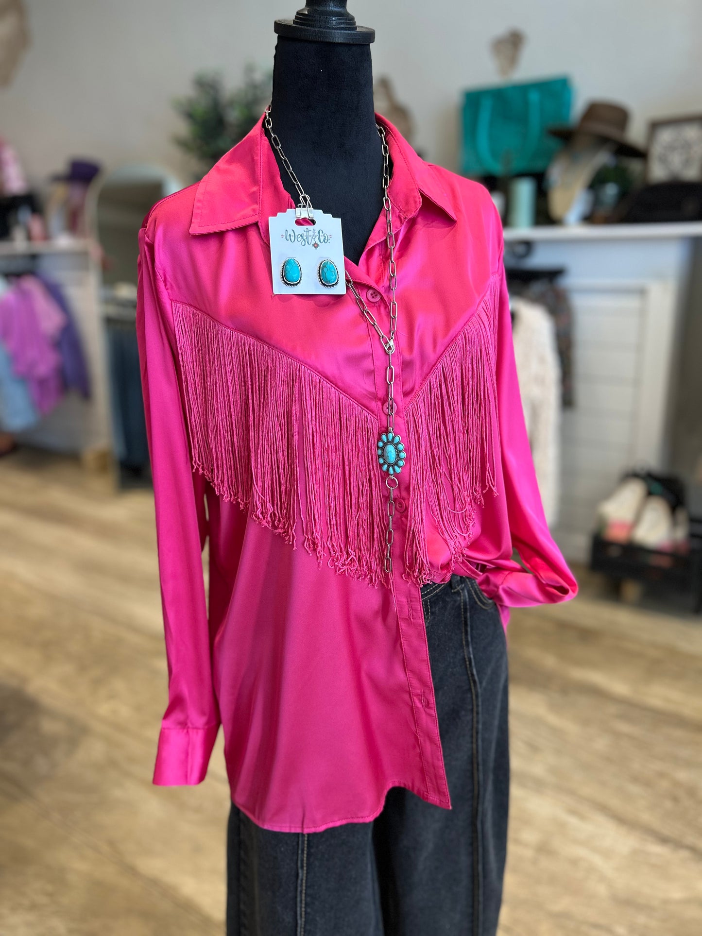 The Allison Satin Button Up