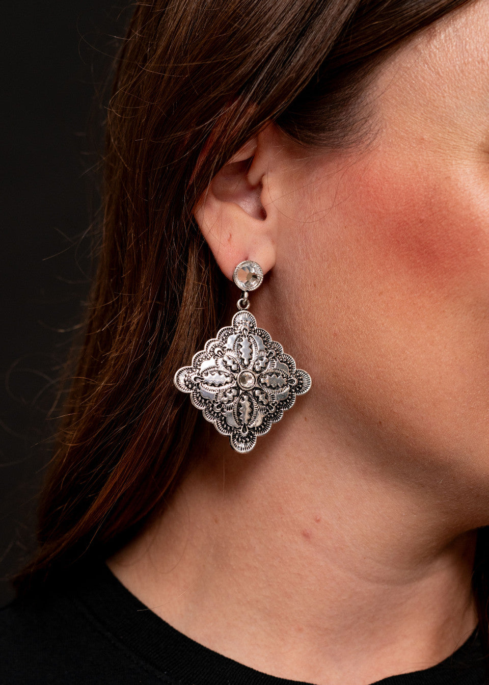 The Tooled Concho Earrings