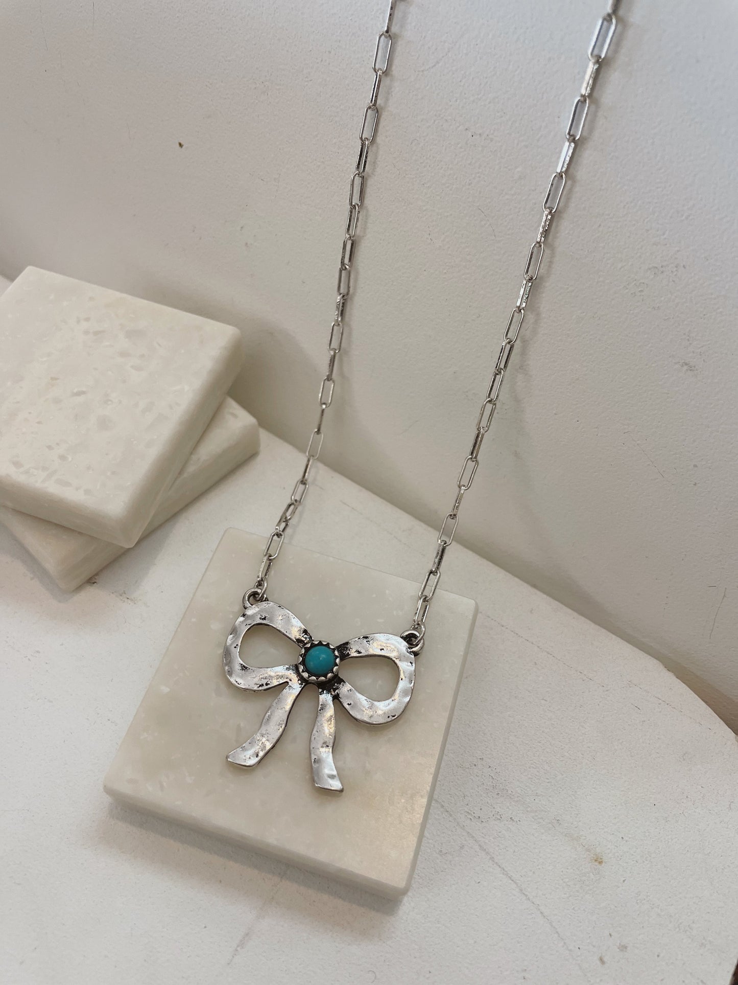 Western Turquoise Bow Necklace