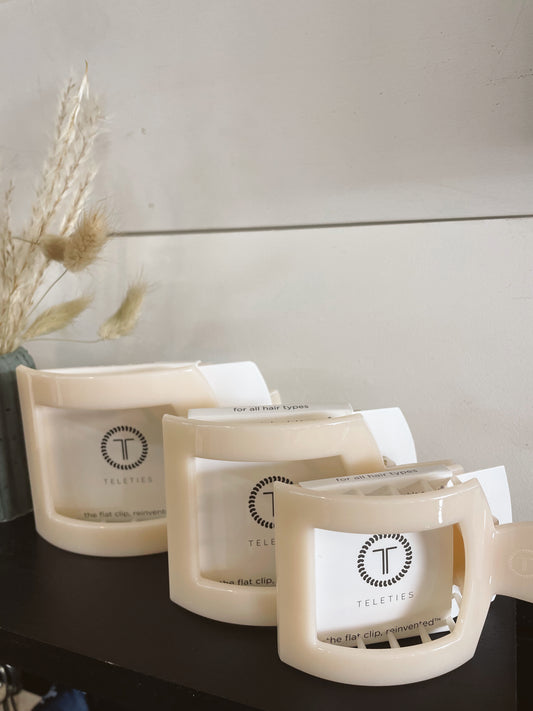 Almond Beige Flat Hair Clip