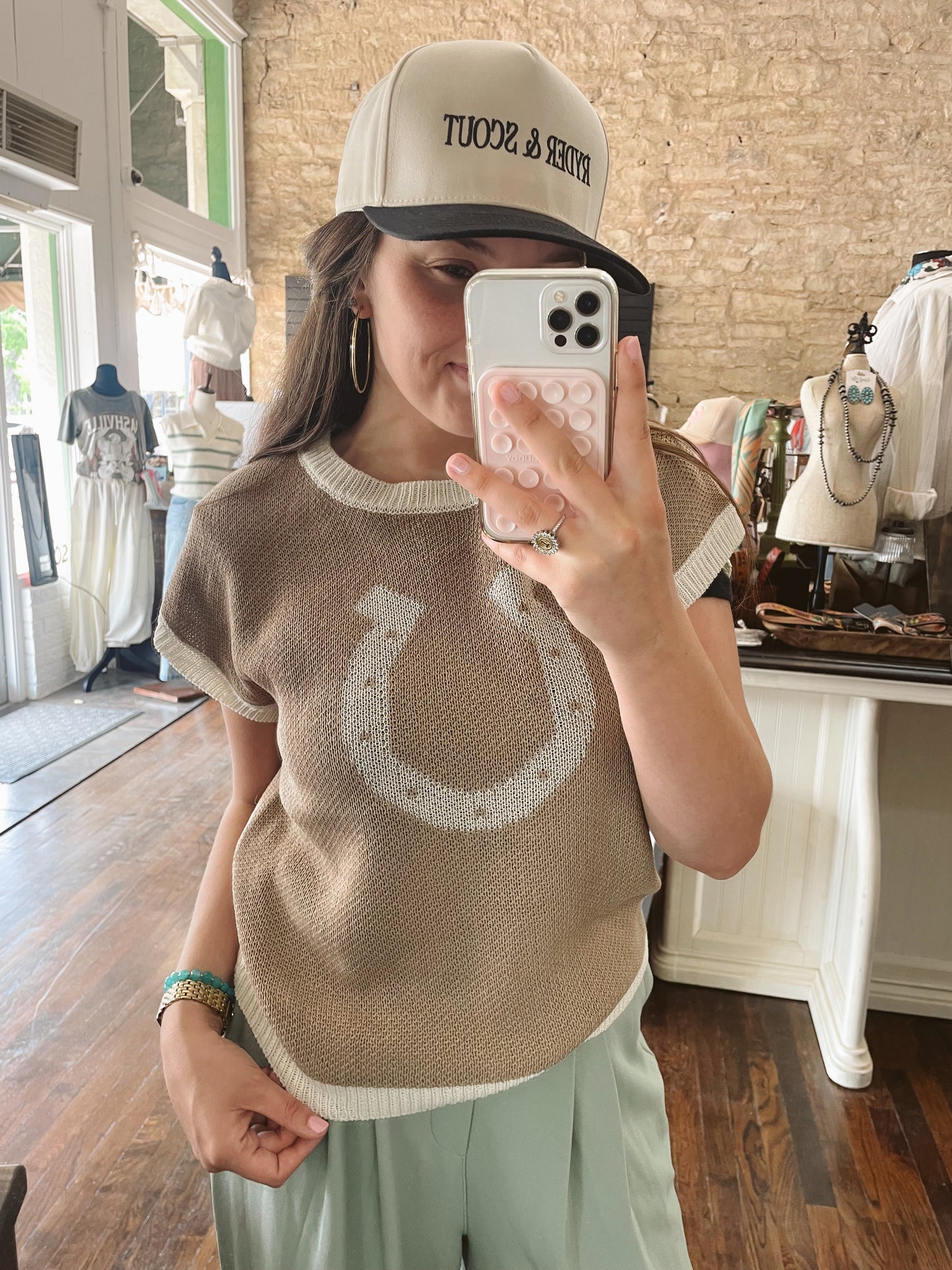 Horseshoe Knit Sweater Vest