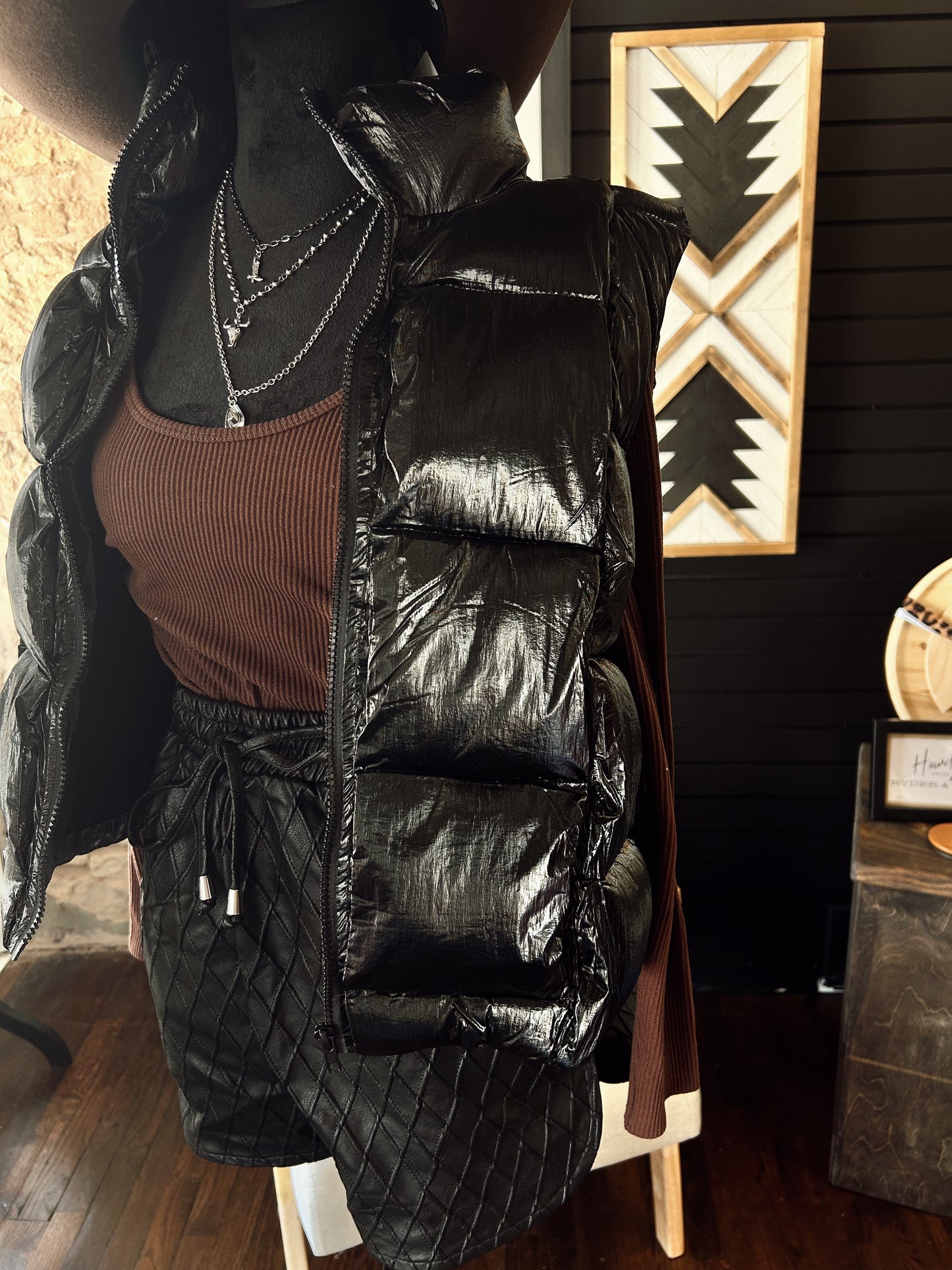 The Madi Metallic Puffer Vest