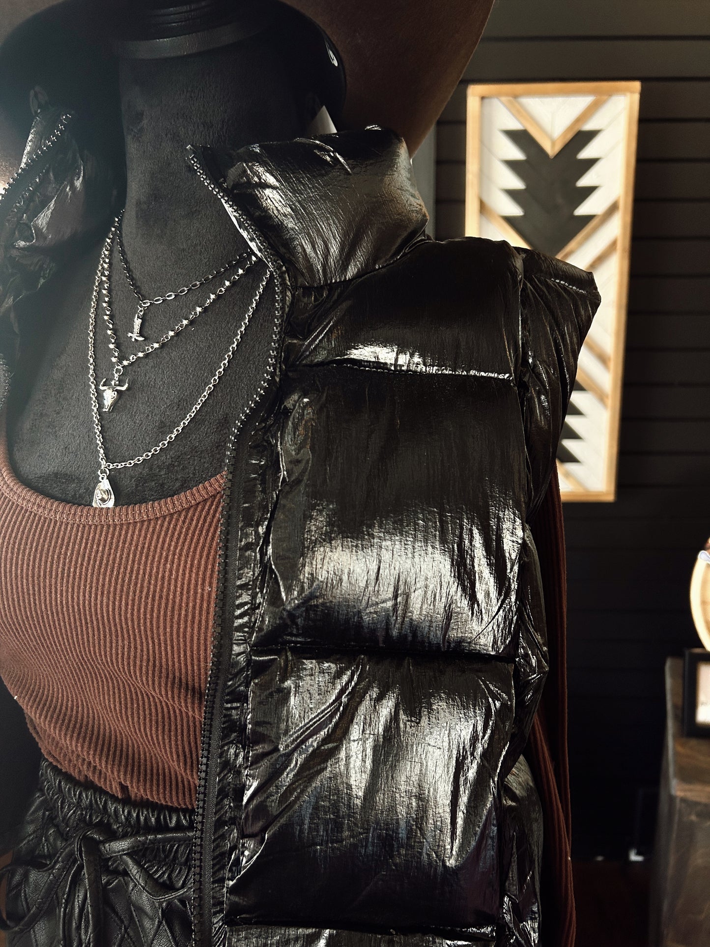 The Madi Metallic Puffer Vest